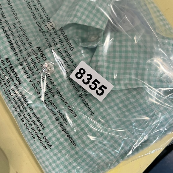 Brooks Brothers Size Medium Regent 100% Irish Linen Mint Checkered Casual Shirt - Picture 9 of 9